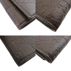 新品同様 グッチ グッチシマ 256433 レザー ブラウン 茶 6連 キーケース 1431【中古】GUCCI