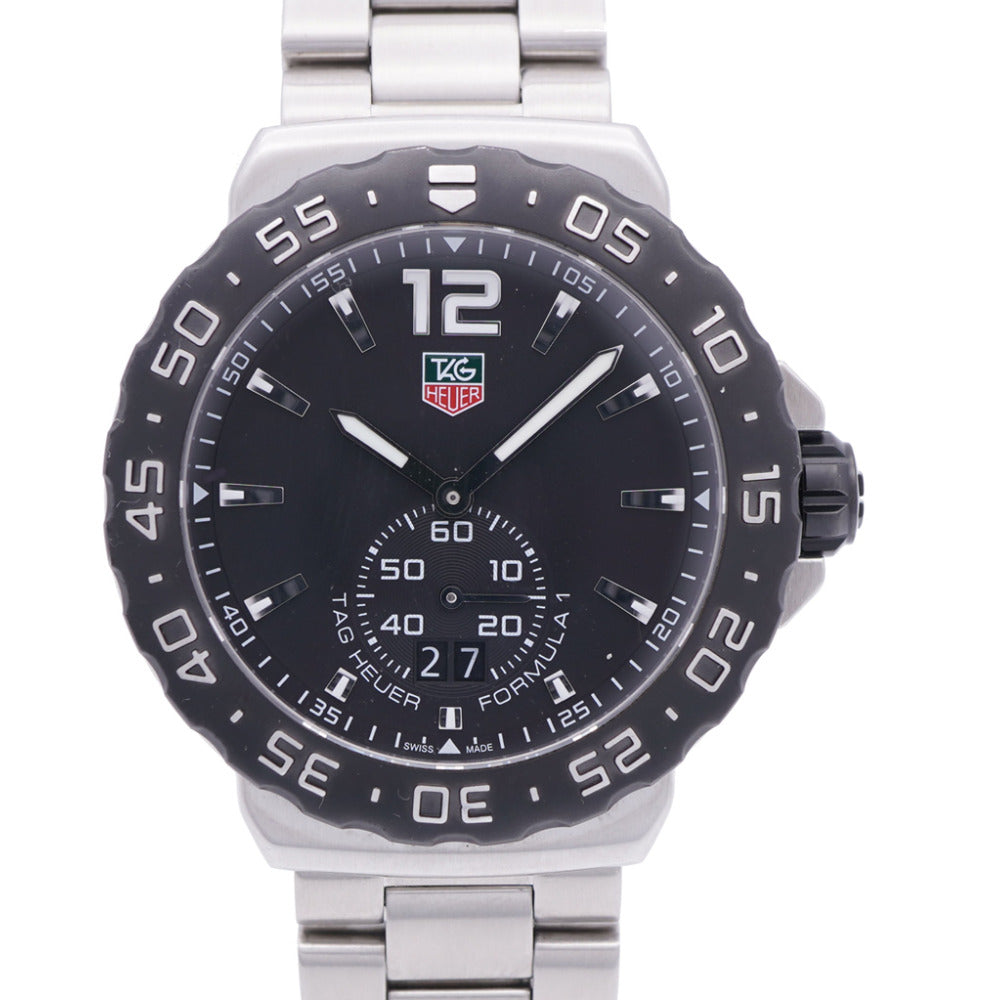 美品 タグホイヤー フォーミュラ1 デイト WAU1110.BA0858 クオーツ 腕時計 SS ブラック 黒文字盤 1443【中古】TAG HEUER メンズ