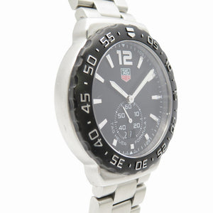 美品 タグホイヤー フォーミュラ1 デイト WAU1110.BA0858 クオーツ 腕時計 SS ブラック 黒文字盤 1443【中古】TAG HEUER メンズ