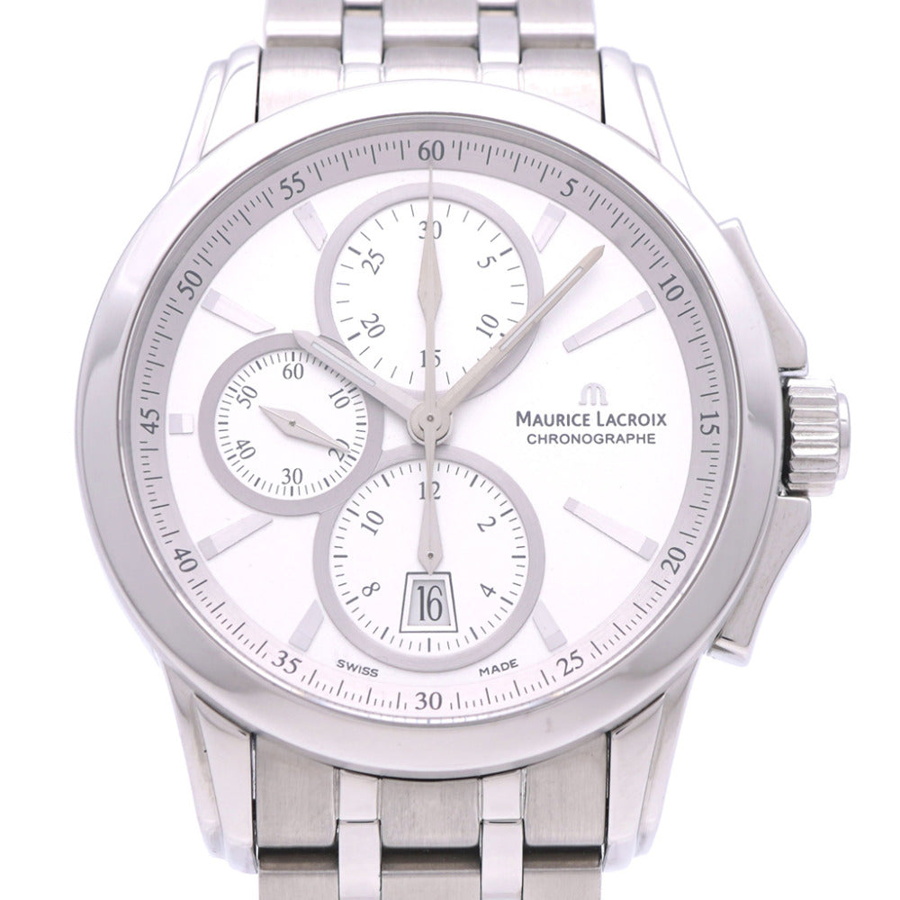 美品 モーリスラクロア ポントス PT7538/48 自動巻き 腕時計 SS シルバー 1441【中古】MAURICE LACROIX メンズ
