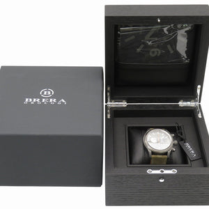 未使用 ブレラ オロロジ エテルノ クロノ BRET3C4304 クオーツ 腕時計 SS/レザー グレー文字盤 1446【中古】BRERA OROLOGI メンズ