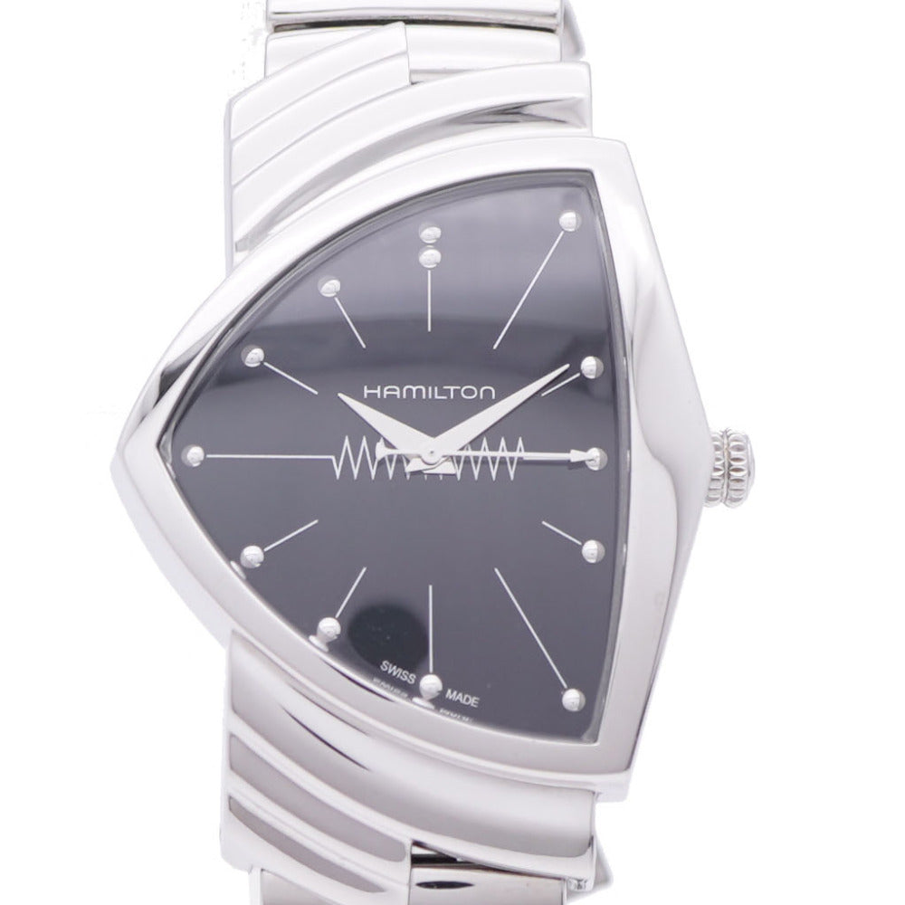 美品 ハミルトン ベンチュラ H24411232 クオーツ 腕時計 SS ブラック 黒文字盤 1447【中古】HAMILTON メンズ