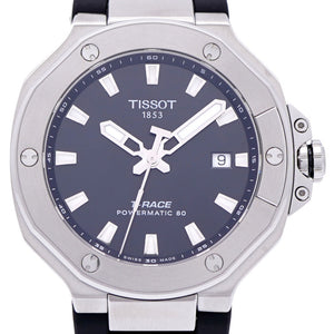 新品同様 ティソ T-レース パワーマティック80 T141.807.17.051.00 自動巻き 腕時計 SS ブラック 黒文字盤 1451【中古】TISSOT メンズ