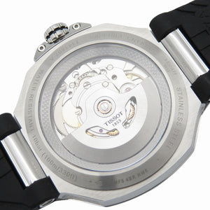 新品同様 ティソ T-レース パワーマティック80 T141.807.17.051.00 自動巻き 腕時計 SS ブラック 黒文字盤 1451【中古】TISSOT メンズ