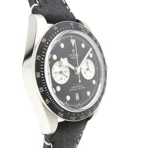 美品 チューダー ブラックベイ クロノ ヘリテージ 79360N 自動巻き 腕時計 SS/レザー ブラック 黒文字盤 1452【中古】Tudor チュードル メンズ