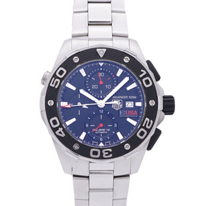 美品 タグホイヤー アクアレーサー キャリバー16 クロノグラフ アメリカズカップ TEAM USA CAJ2111.BA0872 自動巻き 腕時計 SS ブラック 黒文字盤 1453【中古】TAG HEUER メンズ