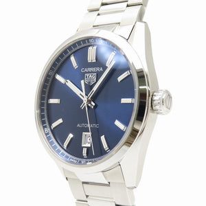 新品同様 タグホイヤー カレラ キャリパー5 WBN2112.BA0639 自動巻き 腕時計 SS ブルー 青文字盤 ネイビー 1455【中古】TAG HEUER メンズ
