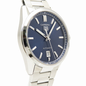 新品同様 タグホイヤー カレラ キャリパー5 WBN2112.BA0639 自動巻き 腕時計 SS ブルー 青文字盤 ネイビー 1455【中古】TAG HEUER メンズ