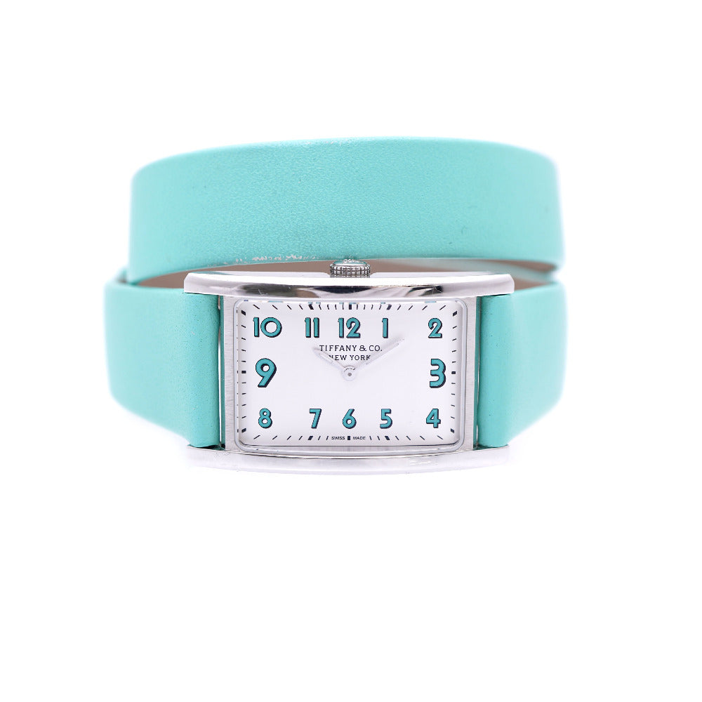 ティファニー クオーツ イーストウエスト 60557985 腕時計 ステンレススチール/レザー シルバー 1456【中古】TIFFANY&Co. レディース