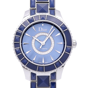 新品同様 ディオール クリスタル ディオール オンユイット ダイヤ CD144517 自動巻き 腕時計 SS クリスタル ダイヤモンド ブルー 1457【中古】Dior メンズ