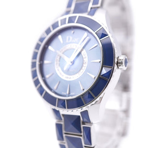 新品同様 ディオール クリスタル ディオール オンユイット ダイヤ CD144517 自動巻き 腕時計 SS クリスタル ダイヤモンド ブルー 1457【中古】Dior メンズ