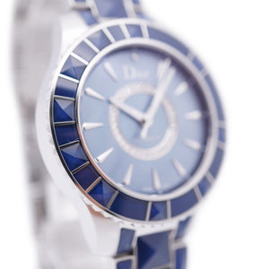 新品同様 ディオール クリスタル ディオール オンユイット ダイヤ CD144517 自動巻き 腕時計 SS クリスタル ダイヤモンド ブルー 1457【中古】Dior メンズ