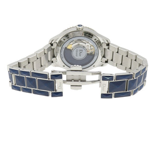 新品同様 ディオール クリスタル ディオール オンユイット ダイヤ CD144517 自動巻き 腕時計 SS クリスタル ダイヤモンド ブルー 1457【中古】Dior メンズ