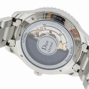 新品同様 ディオール クリスタル ディオール オンユイット ダイヤ CD144517 自動巻き 腕時計 SS クリスタル ダイヤモンド ブルー 1457【中古】Dior メンズ