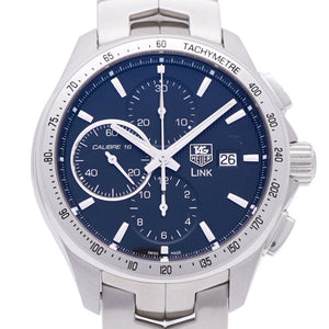 美品 タグホイヤー リンク キャリパー16 クロノグラフ CAT2010 自動巻き 腕時計 SS ブラック 黒文字盤 1459【中古】TAG HEUER メンズ