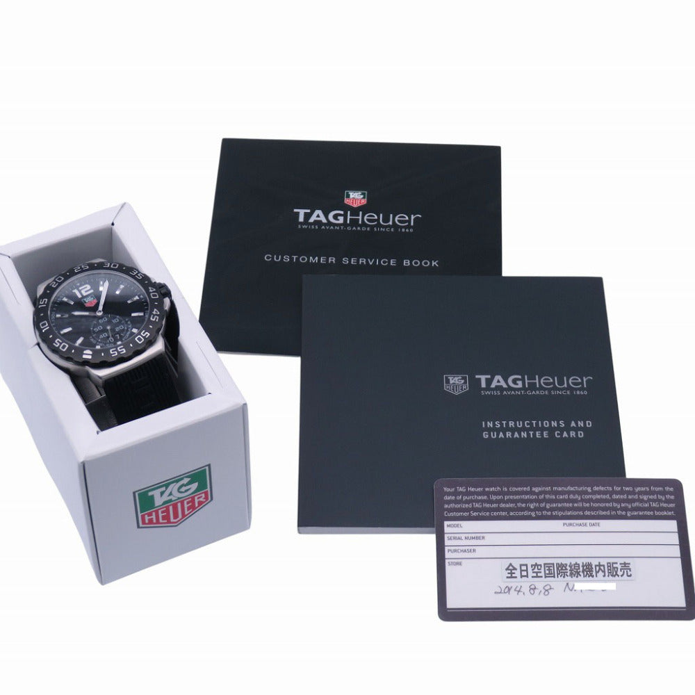タグホイヤー フォーミュラ1 WAU1110 デイト クオーツ 腕時計 SS/ラバー ブラック 黒文字盤 1460【中古】TAG HEUER メンズ