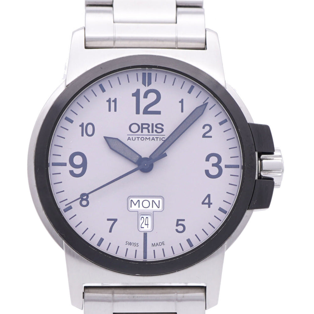 美品 オリス アドバンスド デイデイト 裏スケ 01.735.7641 自動巻き 腕時計 ステンレススチール グレー 1464【中古】ORIS メンズ