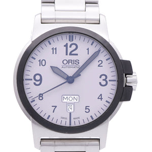 美品 オリス アドバンスド デイデイト 裏スケ 01.735.7641 自動巻き 腕時計 ステンレススチール グレー 1464【中古】ORIS メンズ