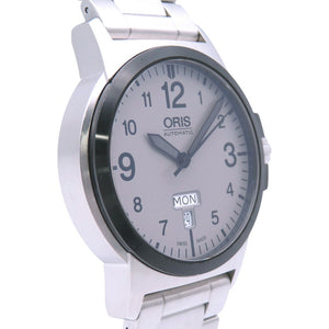 美品 オリス アドバンスド デイデイト 裏スケ 01.735.7641 自動巻き 腕時計 ステンレススチール グレー 1464【中古】ORIS メンズ