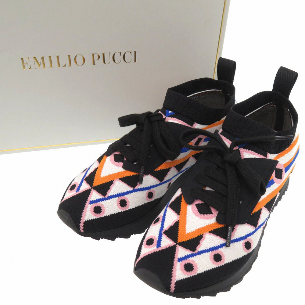 新品同様 エミリオ プッチ ジャカードニットスニーカー スニーカー ジャカード マルチカラー 1503【中古】Emilio Pucci
