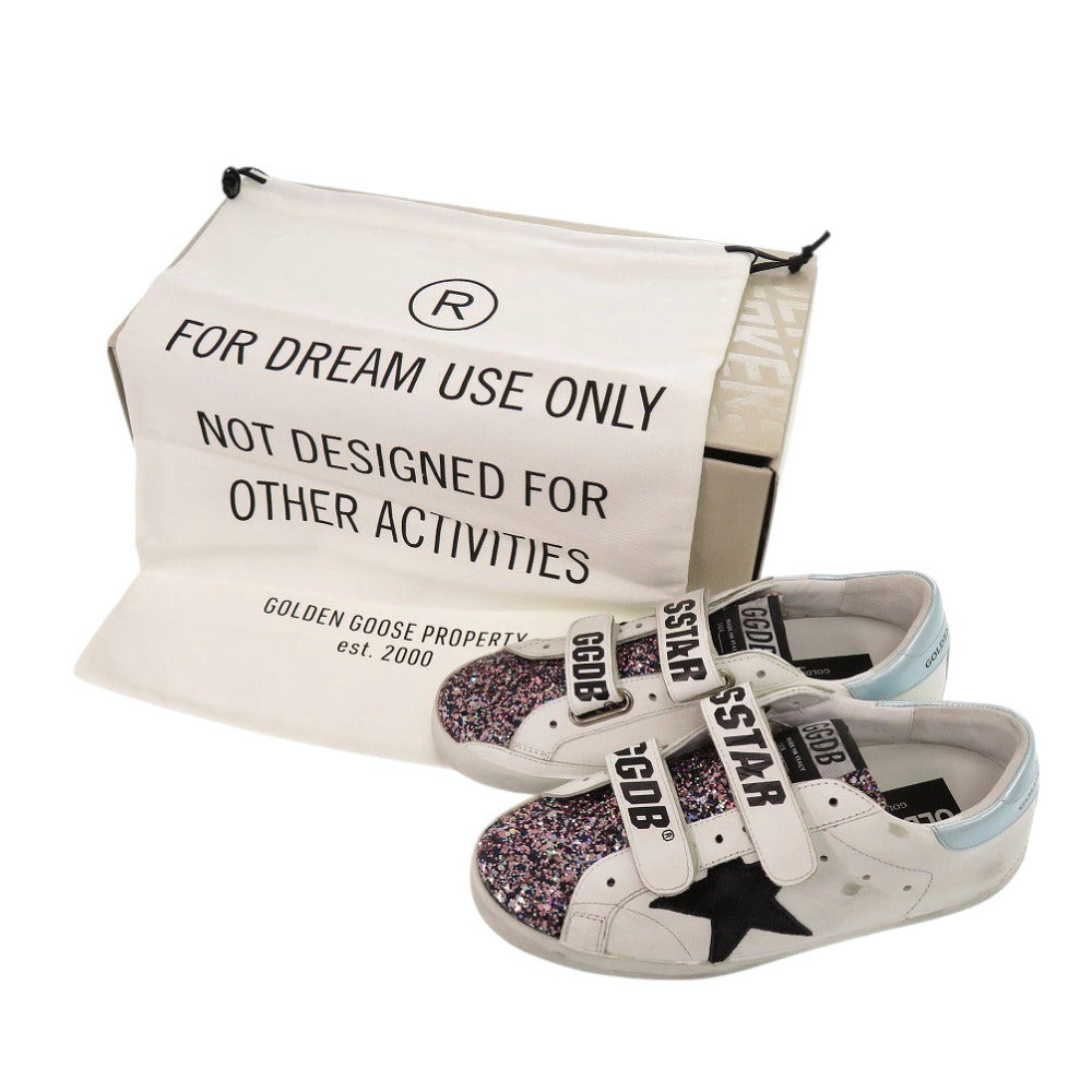 未使用 ゴールデングース OLD SCHOOL G36WS206 B6 サイズ35 グリッター レザー ホワイト スニーカー 白 1509【中古】GOLDEN GOOSE