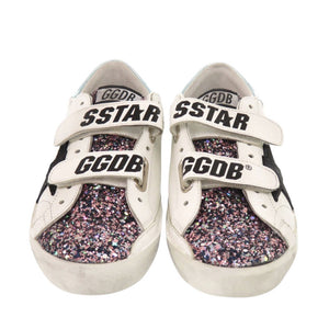 未使用 ゴールデングース OLD SCHOOL G36WS206 B6 サイズ35 グリッター レザー ホワイト スニーカー 白 1509【中古】GOLDEN GOOSE