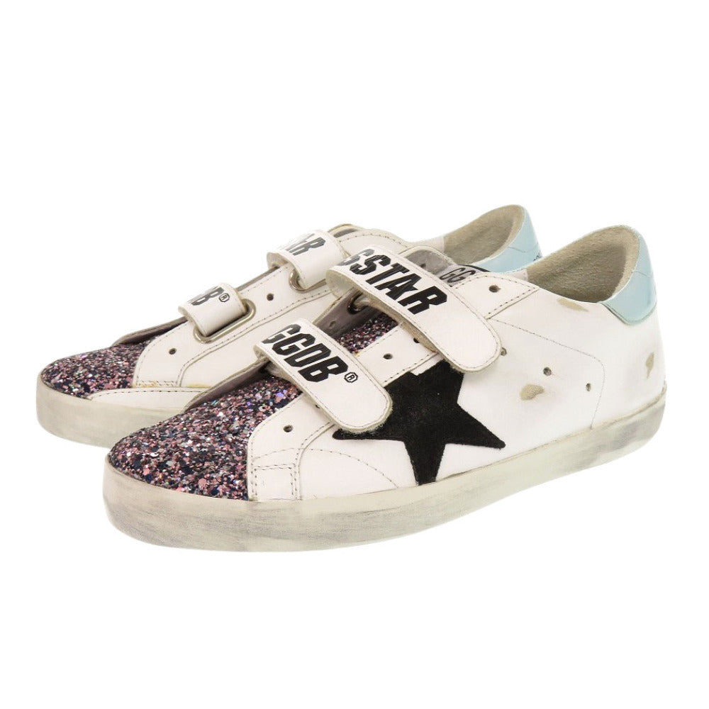 未使用 ゴールデングース OLD SCHOOL G36WS206 B6 サイズ37 グリッター レザー ホワイト スニーカー 白 1510【中古】GOLDEN GOOSE