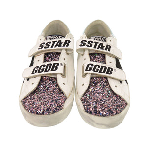 未使用 ゴールデングース OLD SCHOOL G36WS206 B6 サイズ37 グリッター レザー ホワイト スニーカー 白 1510【中古】GOLDEN GOOSE