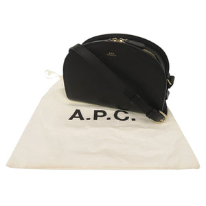 新品同様 A.P.C. ハーフムーン レザー ブラック ショルダーバッグ 黒 1538【中古】アーペーセー