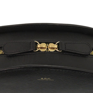 新品同様 A.P.C. ハーフムーン レザー ブラック ショルダーバッグ 黒 1538【中古】アーペーセー