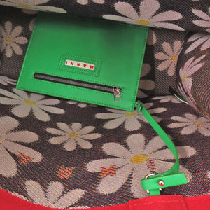 新品同様 マルニ DAISY SHOPPING BAG デイジーショッピングバッグ 花柄 SHMP0076A0  ポリエステル レッド ネイビー トートバッグ 1539【中古】MARNI