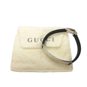 美品 グッチ ID ブレスレット ラバー/シルバー925 ブラック/シルバー 1542【中古】GUCCI