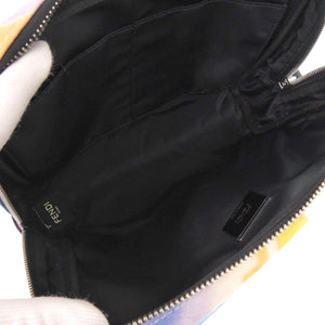 美品 フェンディ ズッカ柄 マーブル FFロゴ ポーチ 7N0116 ファブリック ライトブルー セカンドバッグ 青 1543【中古】FENDI