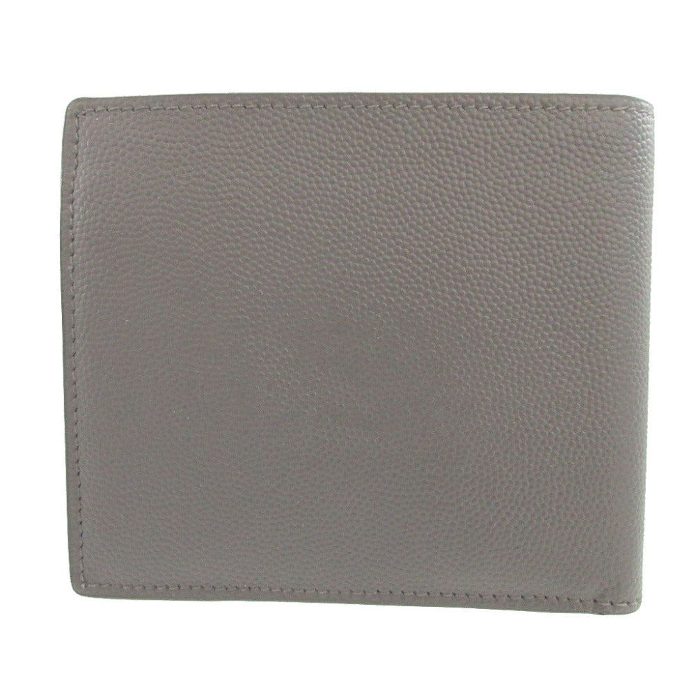 美品 サンローランパリ 396303 レザー グレー 2つ折り財布 財布 1552【中古】SAINT LAURENT PARIS