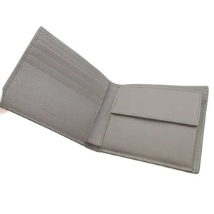 美品 サンローランパリ 396303 レザー グレー 2つ折り財布 財布 1552【中古】SAINT LAURENT PARIS