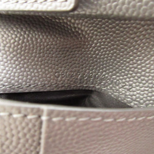 美品 サンローランパリ 396303 レザー グレー 2つ折り財布 財布 1552【中古】SAINT LAURENT PARIS