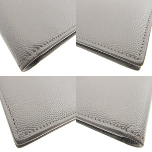 美品 サンローランパリ 396303 レザー グレー 2つ折り財布 財布 1552【中古】SAINT LAURENT PARIS