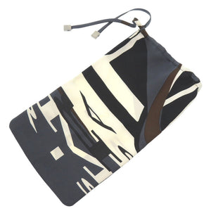 美品 エルメス アイマスク シルク グレー ブラウン 1564【中古】HERMES