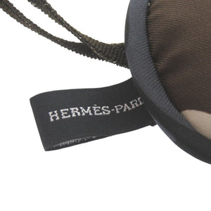 美品 エルメス アイマスク シルク グレー ブラウン 1564【中古】HERMES