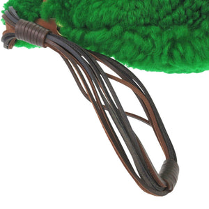 新品同様 マルニ シアリング 巾着バッグ PHMO0005U0 羊毛 レザー グリーン ハンドバッグ 緑 1566【中古】MARNI