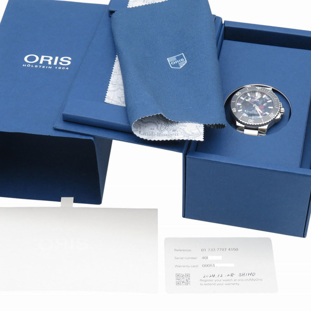 新品同様 オリス アクイス デイト アップサイクル 01 733 7787 4150 自動巻き 腕時計 SS マルチカラー 1617【中古】ORIS メンズ