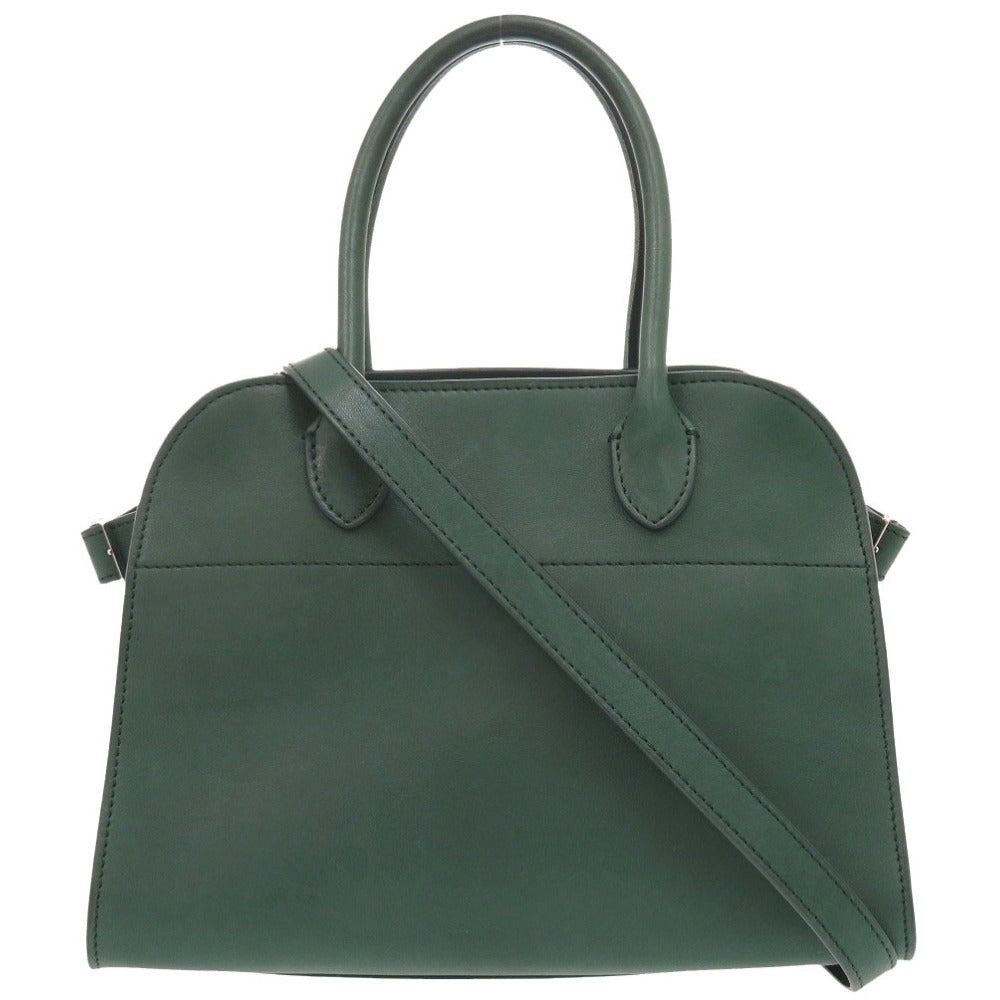 美品 ザ ロウ 2WAY ソフトマルゴー10 レザー グリーン ハンドバッグ 緑 1624【中古】THE ROW