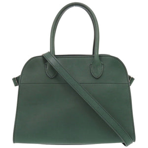 美品 ザ ロウ 2WAY ソフトマルゴー10 レザー グリーン ハンドバッグ 緑 1624【中古】THE ROW