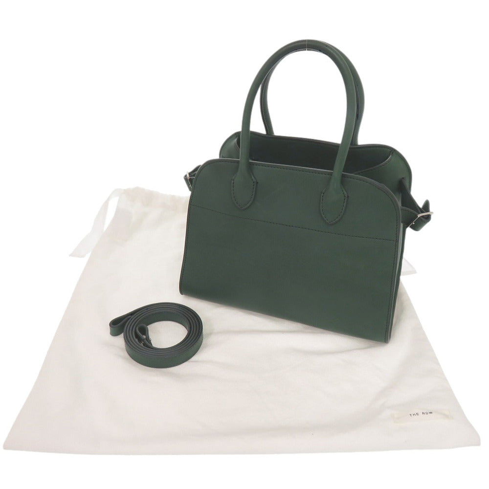美品 ザ ロウ 2WAY ソフトマルゴー10 レザー グリーン ハンドバッグ 緑 1624【中古】THE ROW
