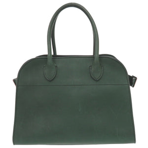 美品 ザ ロウ 2WAY ソフトマルゴー10 レザー グリーン ハンドバッグ 緑 1624【中古】THE ROW