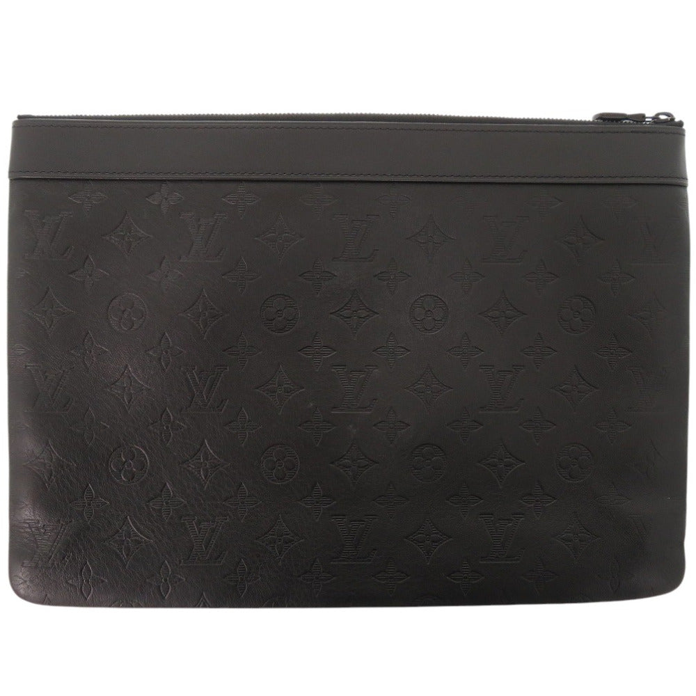 美品 ルイ ヴィトン ポシェット ディスカバリー モノグラム シャドウ M62903 ICチップ レザー ブラック クラッチバッグ 黒 LV 1627【中古】LOUIS VUITTON