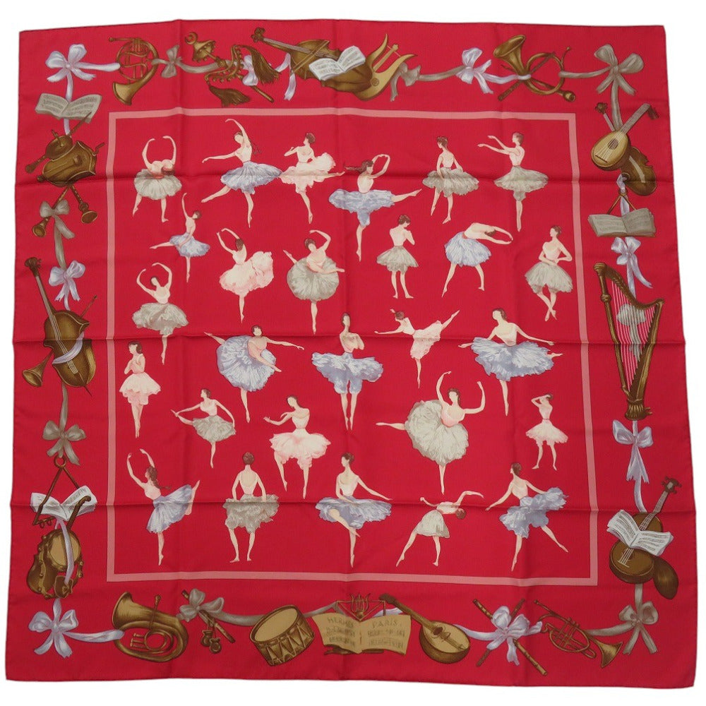 美品 エルメス カレ90 La Dance ラ ダンス スカーフ バレリーナ シルク 0003【中古】HERMES
