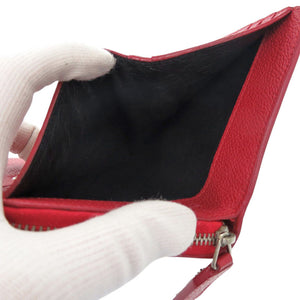 美品 イヴ サンローラン GUE414661 レザー レッド 二つ折り財布 赤 0005【中古】YVES SAINT LAURENT