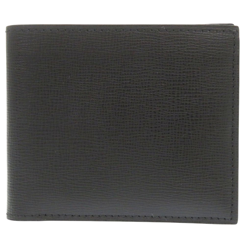 新品同様 ヴァレクストラ レザー ブラック 二つ折り札入れ 二つ折り財布 黒 0006【中古】Valextra メンズ
