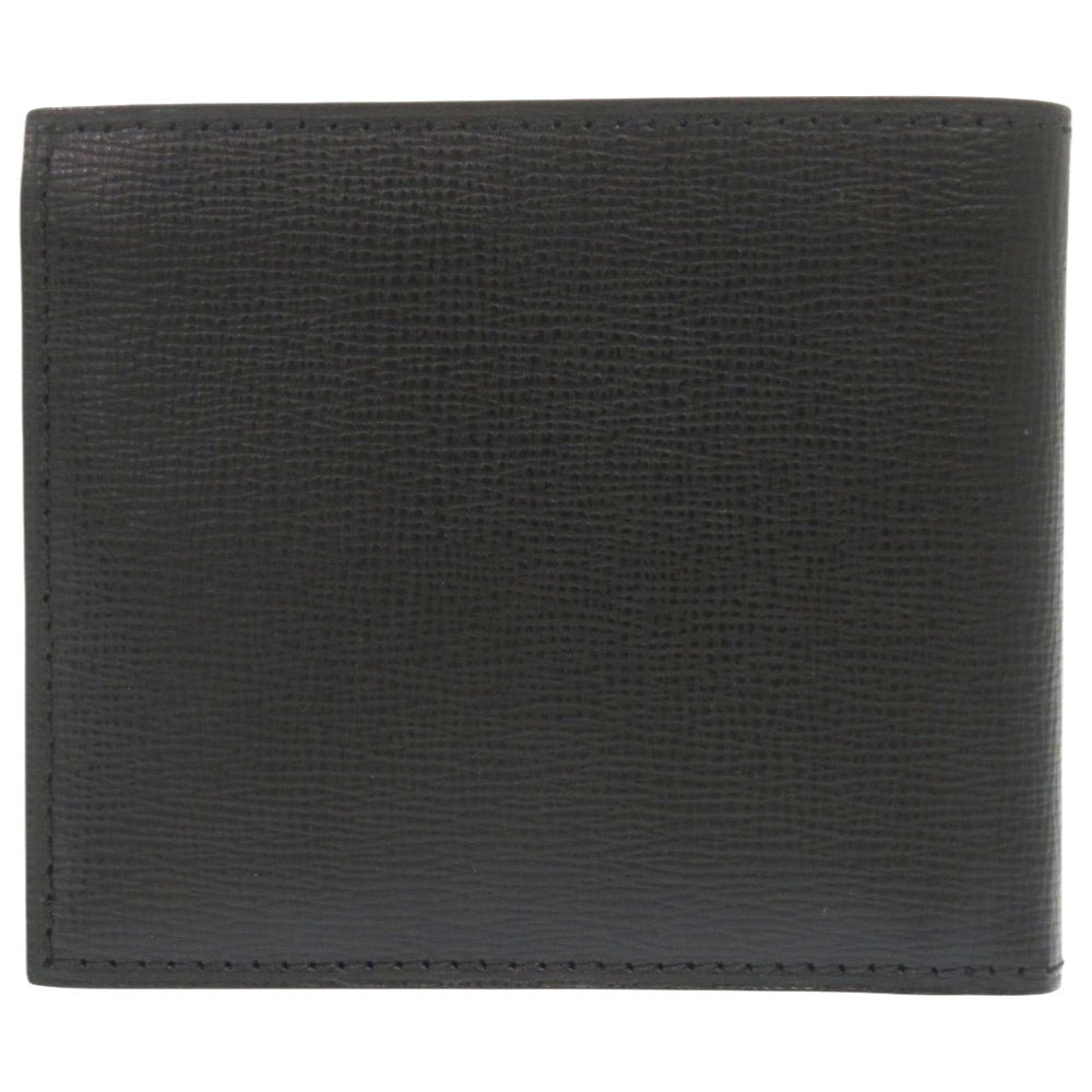 新品同様 ヴァレクストラ レザー ブラック 二つ折り札入れ 二つ折り財布 黒 0006【中古】Valextra メンズ